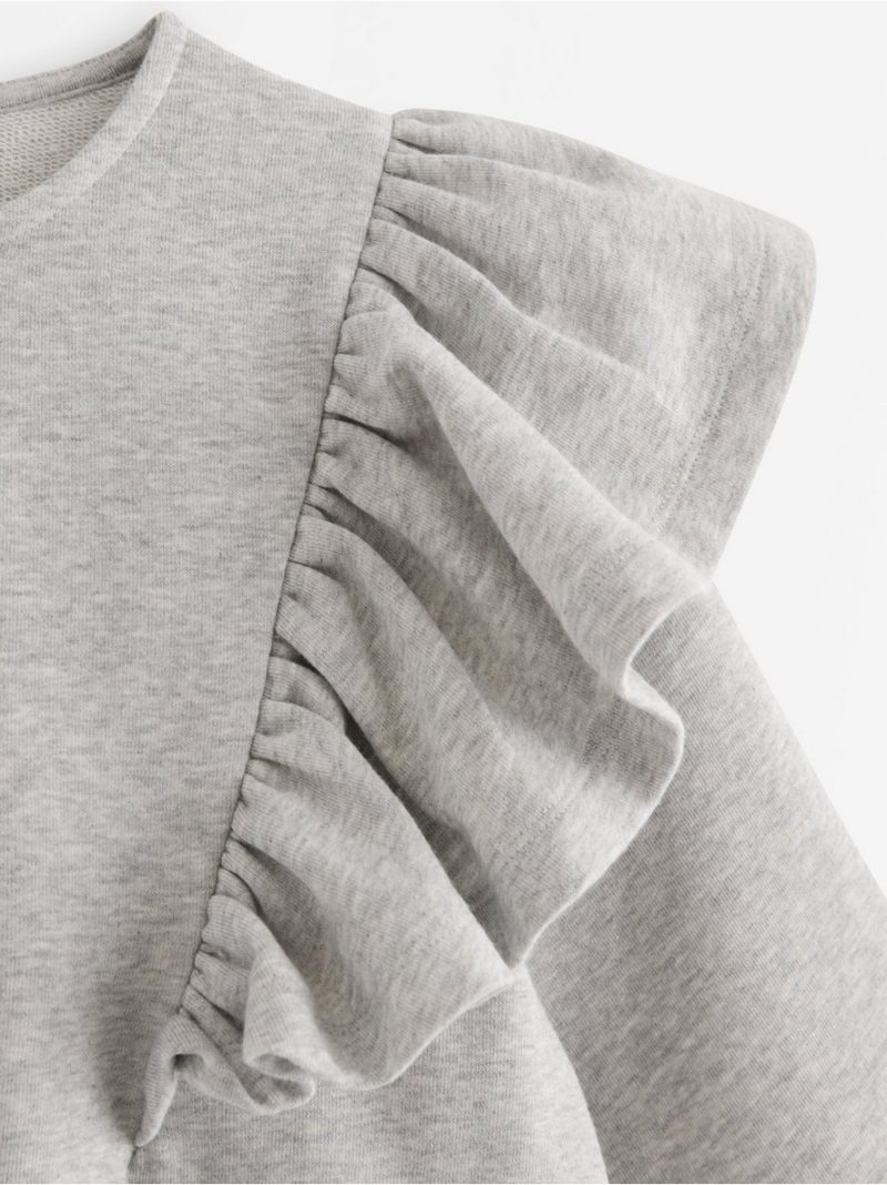 Short-sleeved sweatshirt with frill - 3011967-9803