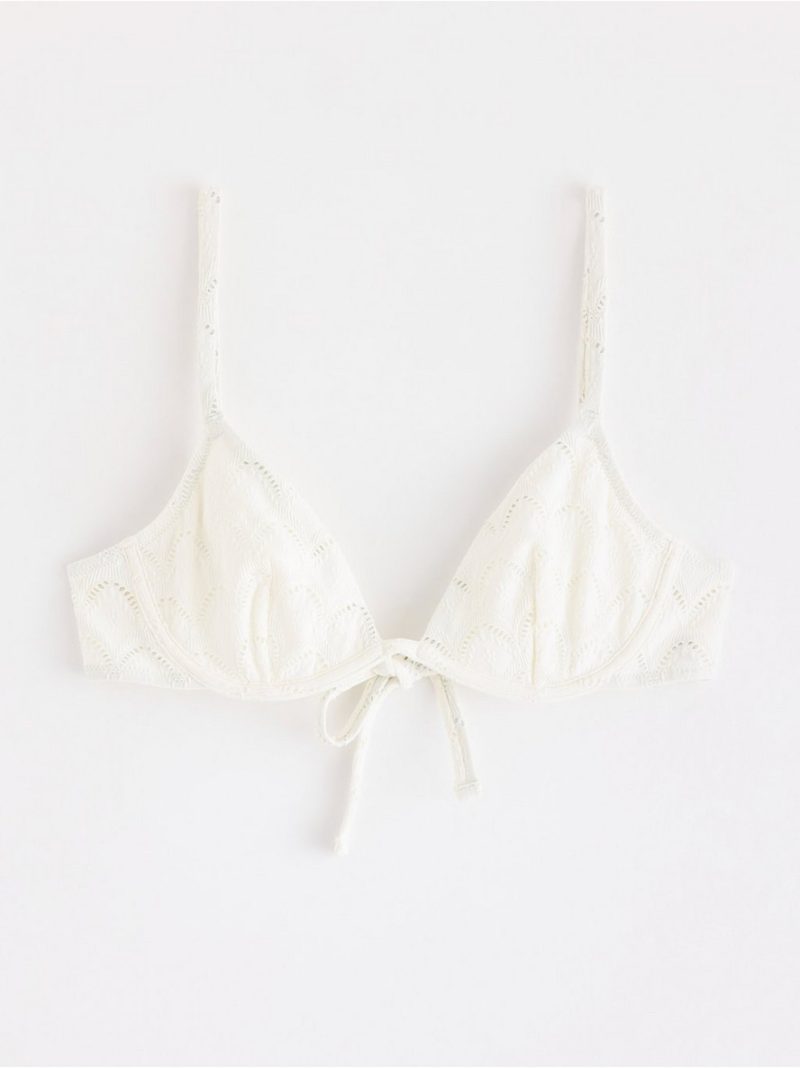 Unpadded bikini bra with embroidery - 3004190-6886