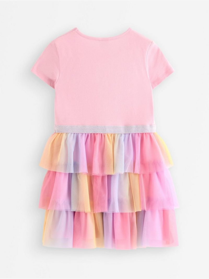 Short-sleeved flounce dress - 3004846-6666