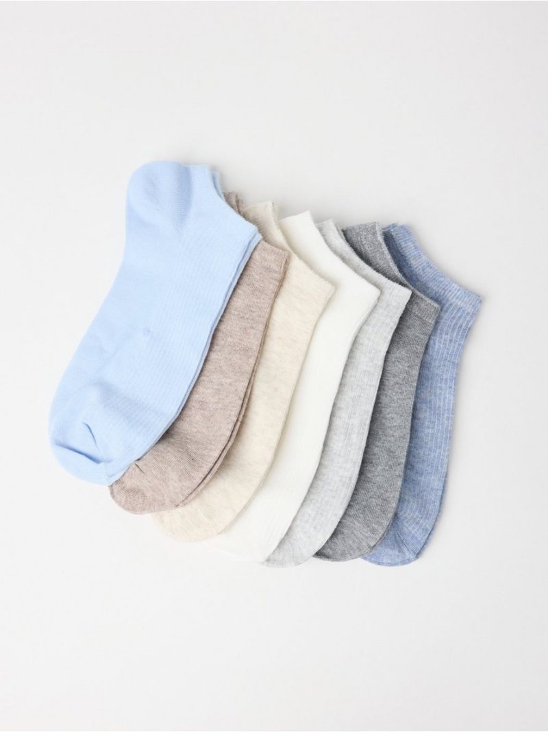 7-pack ribbed ankle socks - 3006090-6584