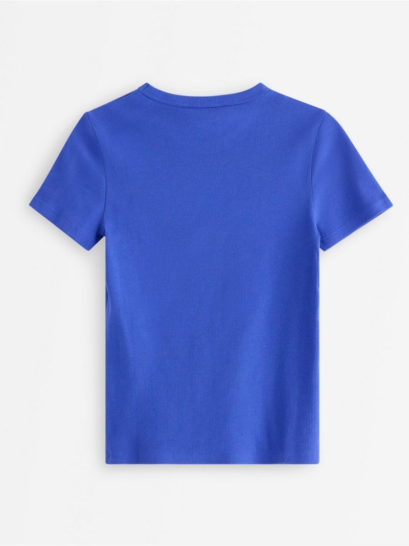 Short-sleeved ribbed top - 3008467-7343