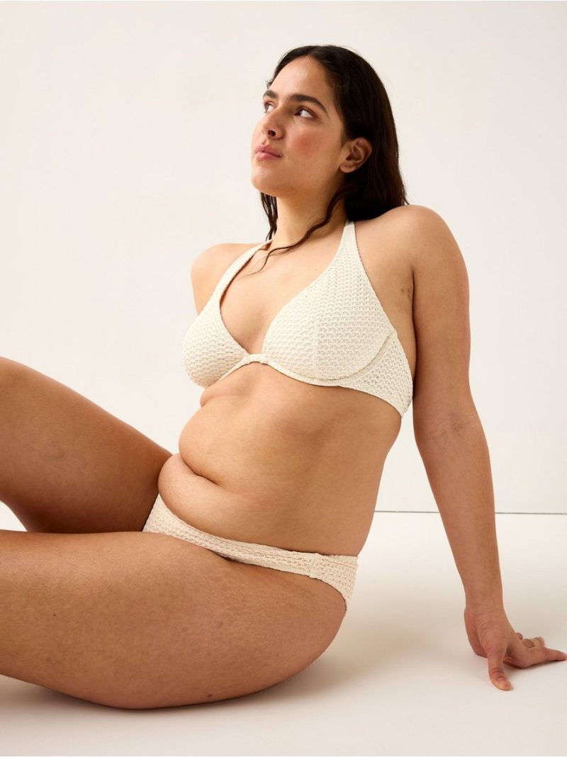 Pattern-knit bikini bra with underwire - 3009514-1006