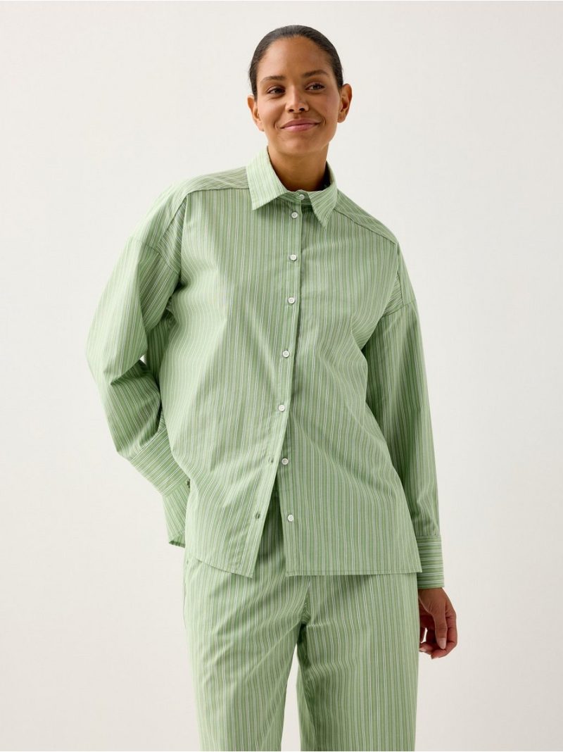 - Pyjama shirt in cotton poplin Pyjama shirt in cotton poplin - 3009671-5270