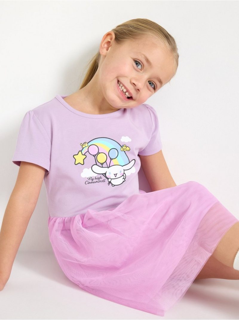 Cinnamoroll short-sleeved dress with tulle skirt - 3009840-5335