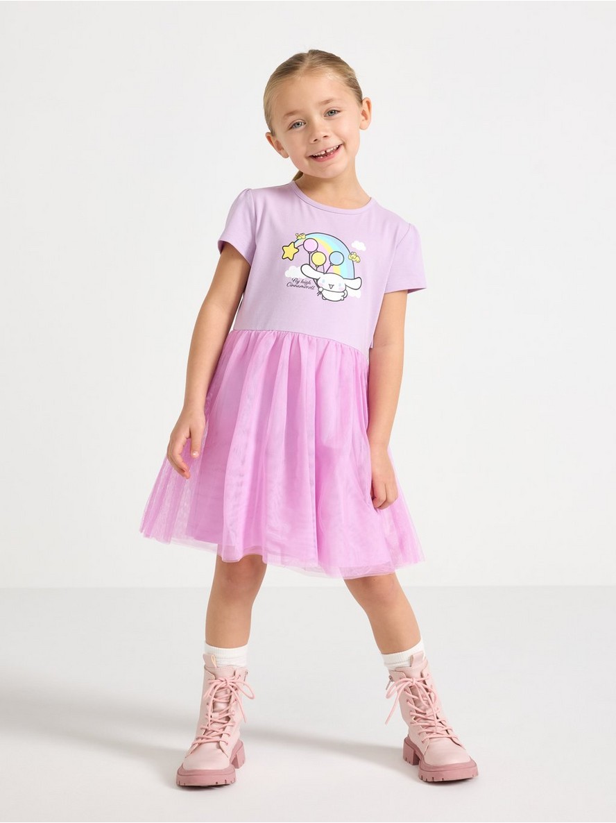 Cinnamoroll short-sleeved dress with tulle skirt - 3009840-5335