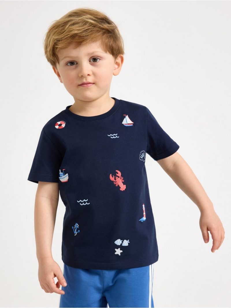 - Short-sleeved top with embroidery Short-sleeved top with embroidery - 3009915-2150