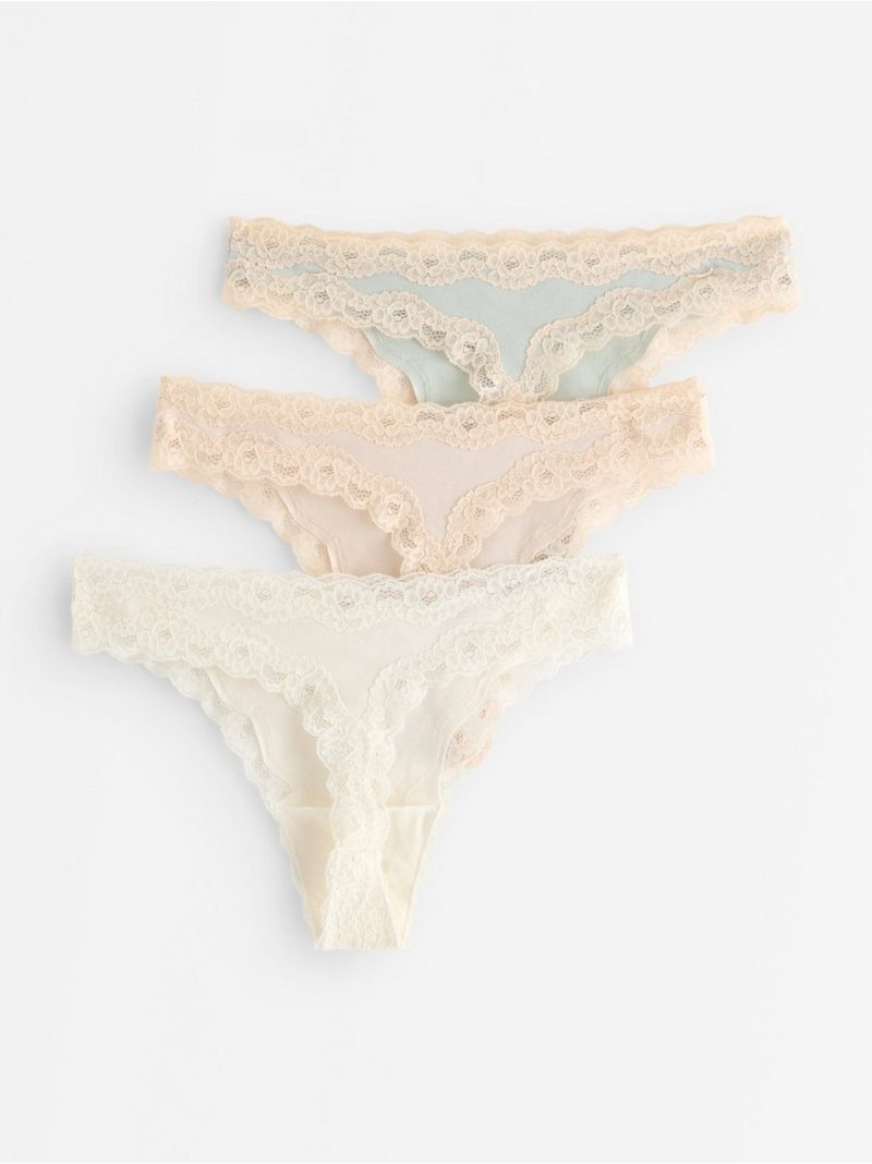 3-pack  thong with lace details - 3009937-1416