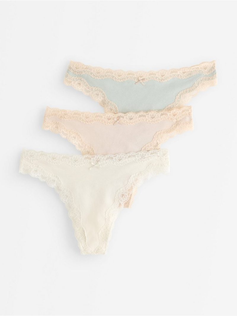 3-pack  thong with lace details - 3009937-1416