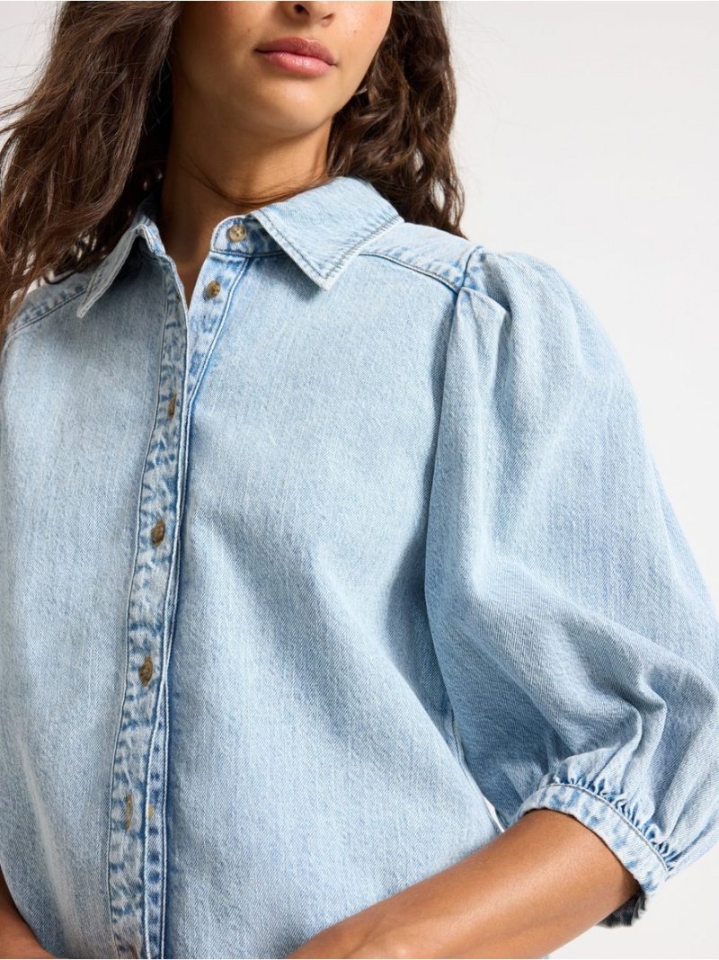 Short-sleeved denim shirt - 3009994-791