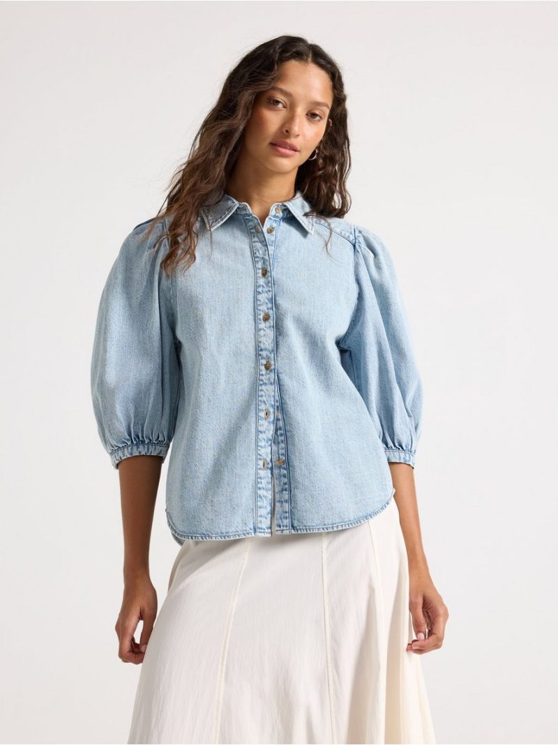 Short-sleeved denim shirt - 3009994-791