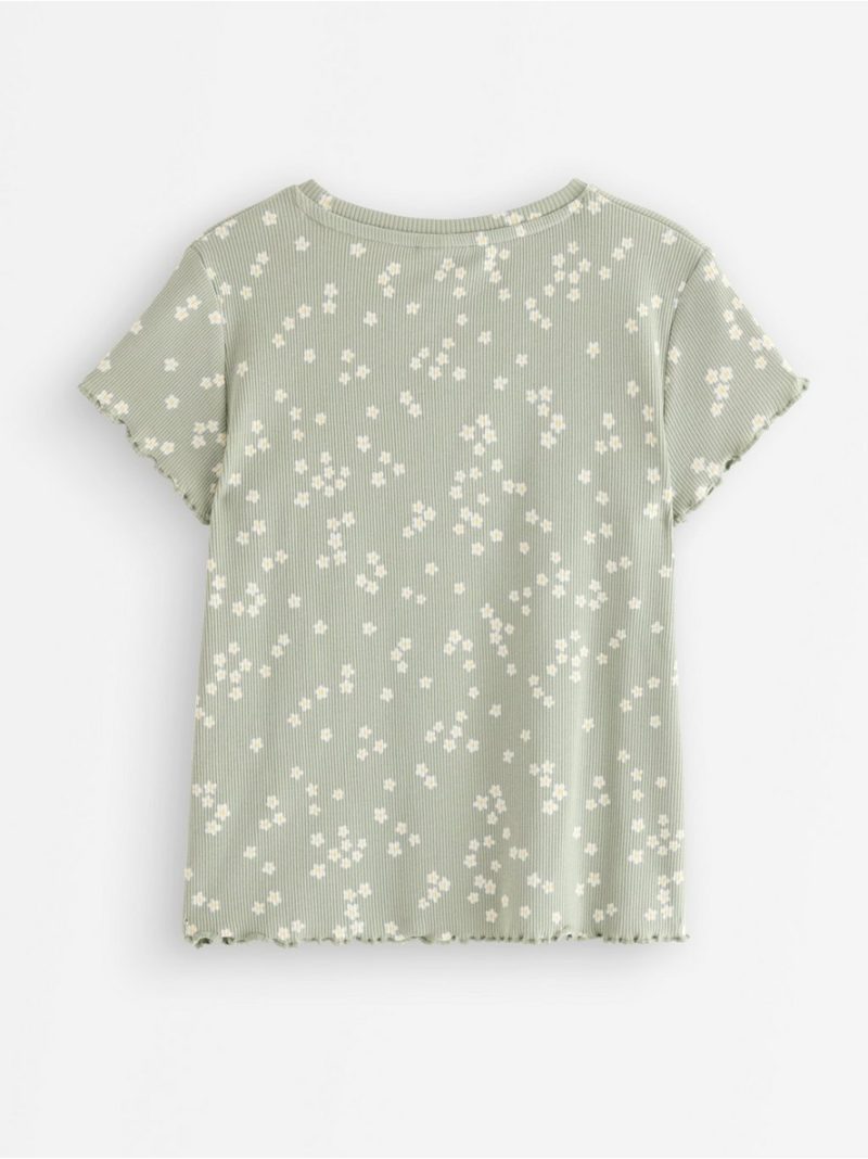 Ribbed short-sleeved top - 3010210-3905