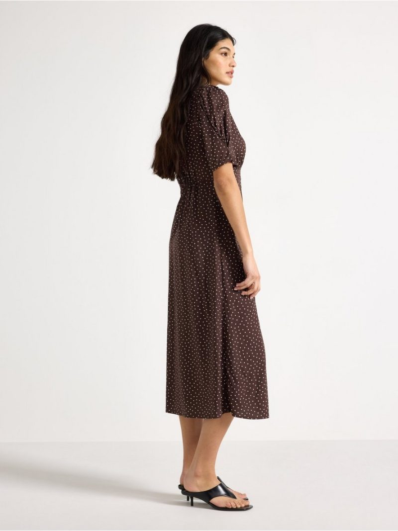Midi dress with puff sleeves - 3010400-1863