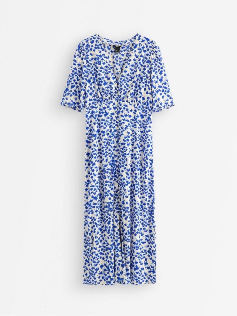 Midi dress with puff sleeves - 3010400-9614