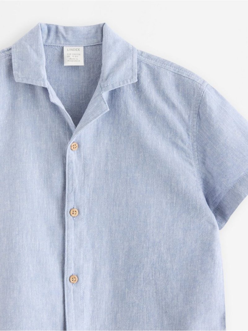 Short-sleeved shirt in linen blend - 3010505-1141