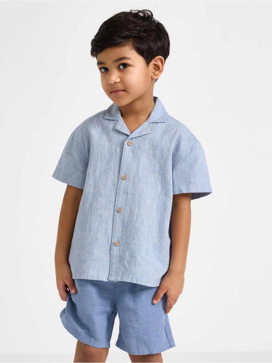 Short-sleeved shirt in linen blend - 3010505-1141