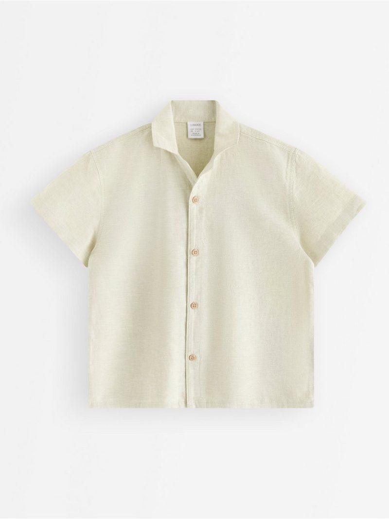 Short-sleeved shirt in linen blend - 3010505-2415