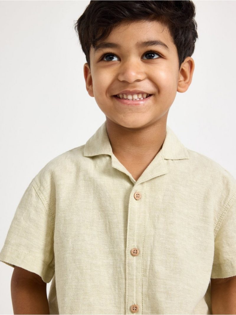Short-sleeved shirt in linen blend - 3010505-2415