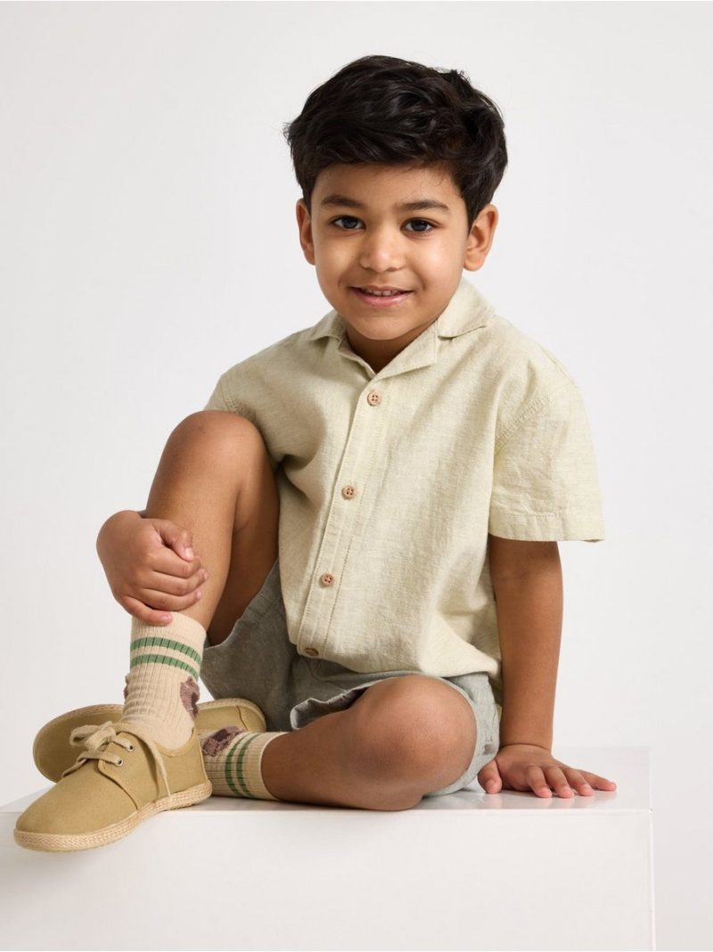 Short-sleeved shirt in linen blend - 3010505-2415