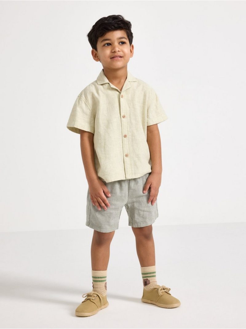 Short-sleeved shirt in linen blend - 3010505-2415