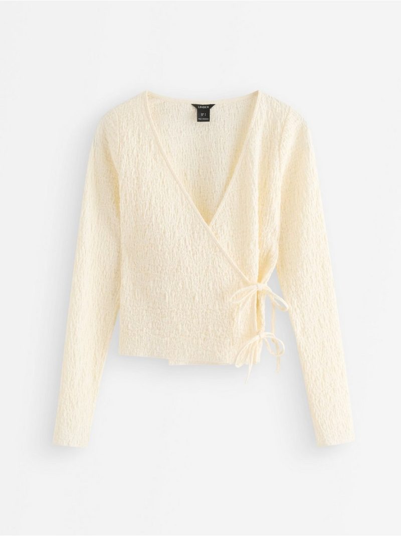 Long-sleeved wrap top - 3010667-7862
