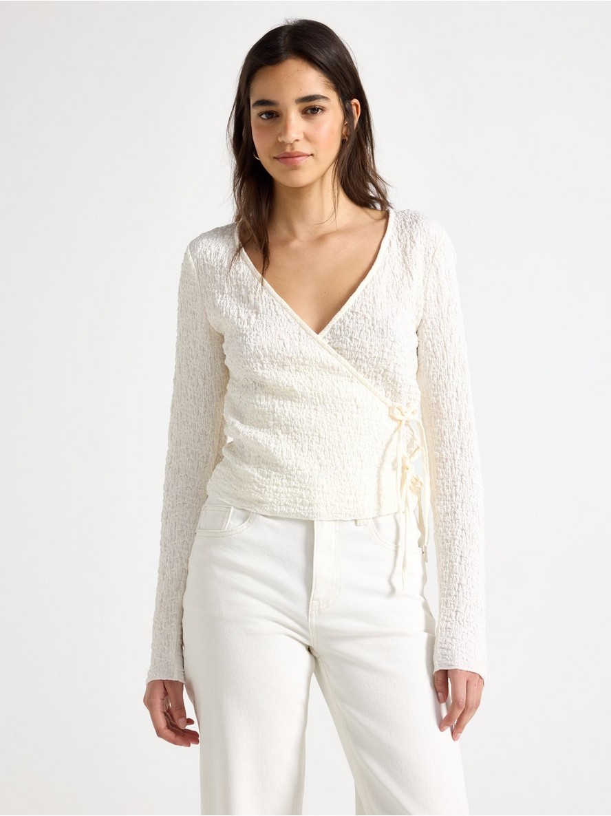 Long-sleeved wrap top - 3010667-7862