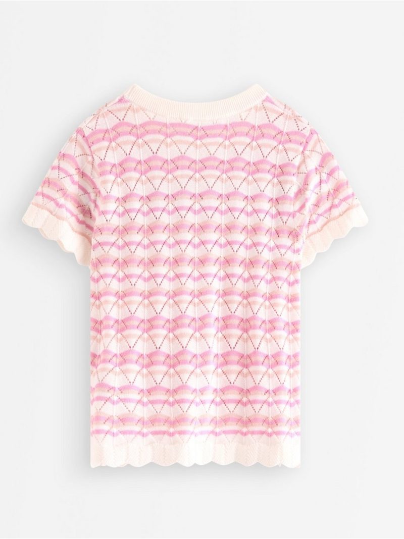 Pattern-knit top with short sleeve - 3010756-325