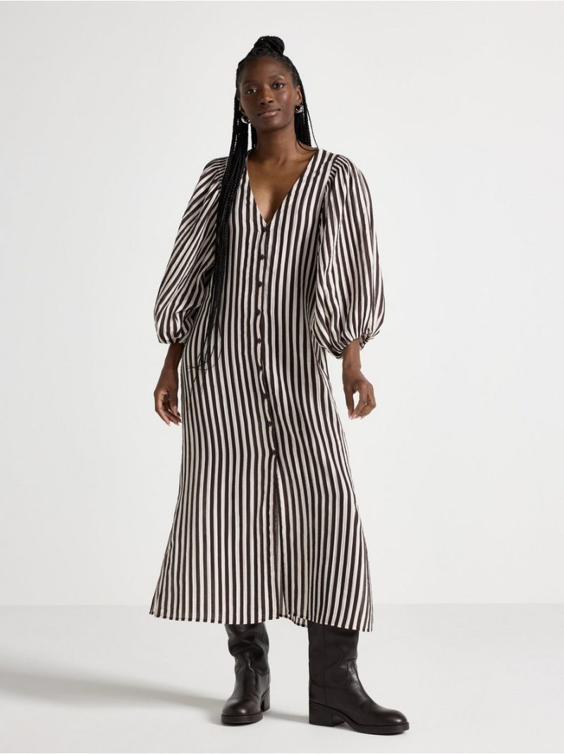 Long-sleeved midi dress - 3010816-8117