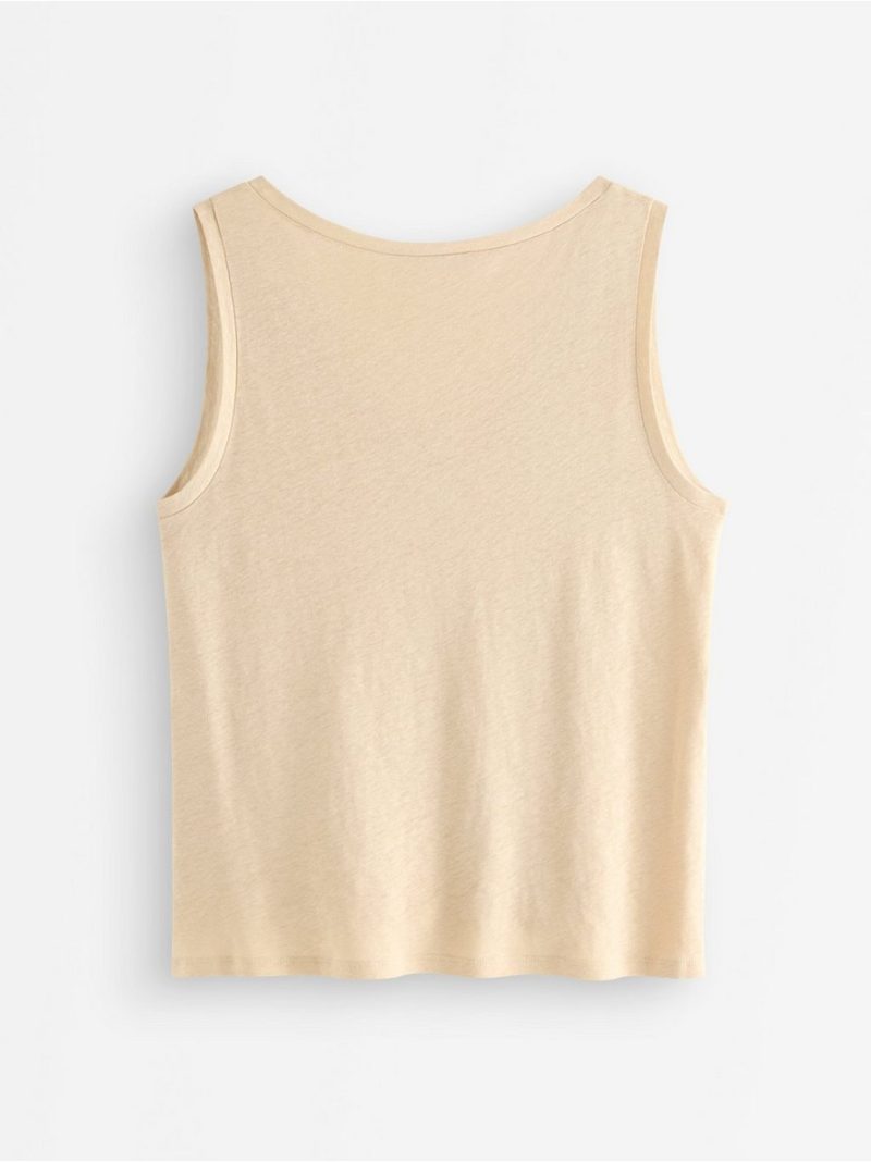 Tank top in linen blend - 3010982-8671