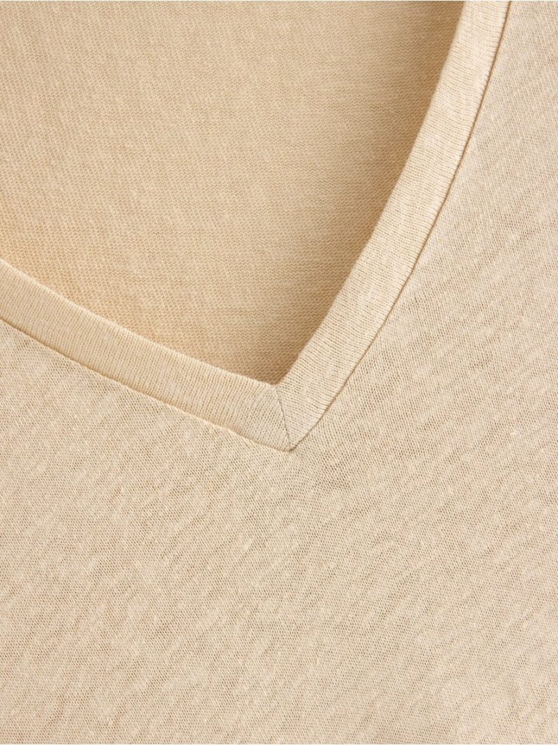Tank top in linen blend - 3010982-8671