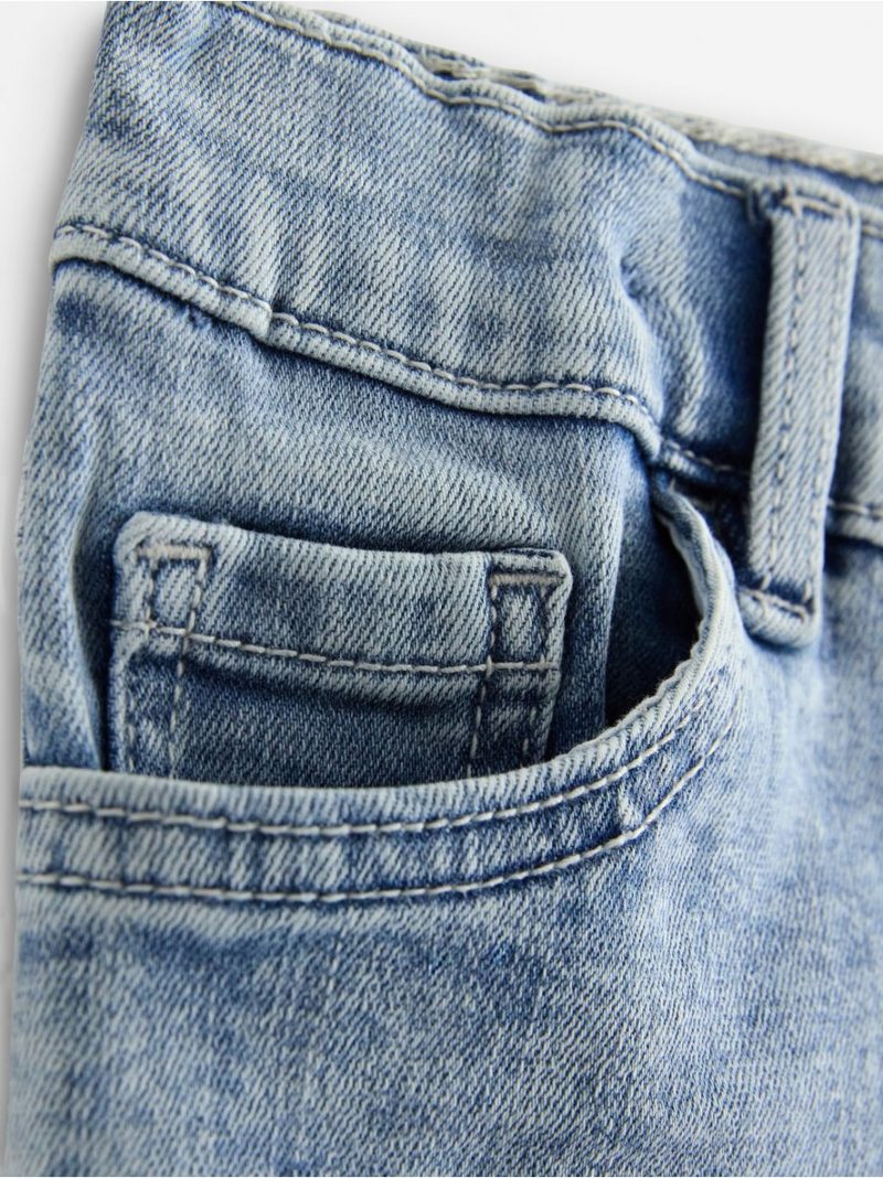 Denim shorts with lace trim - 3011032-766