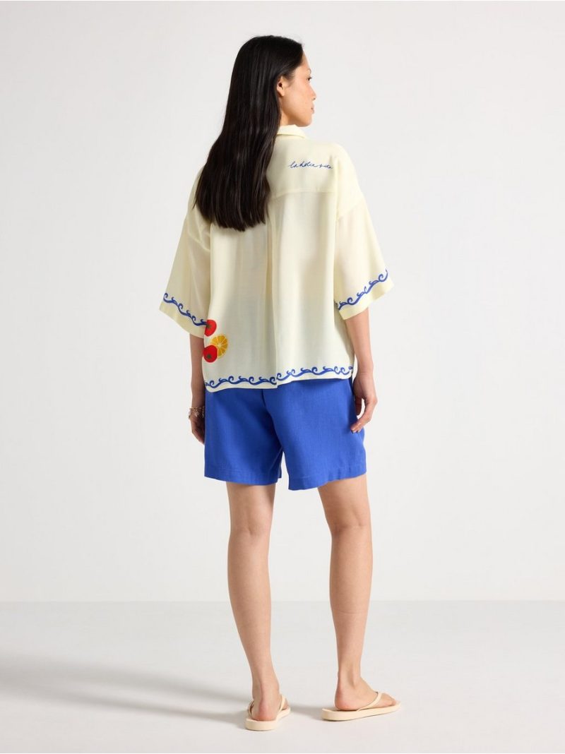 Shorts in linen blend - 3011072-7343
