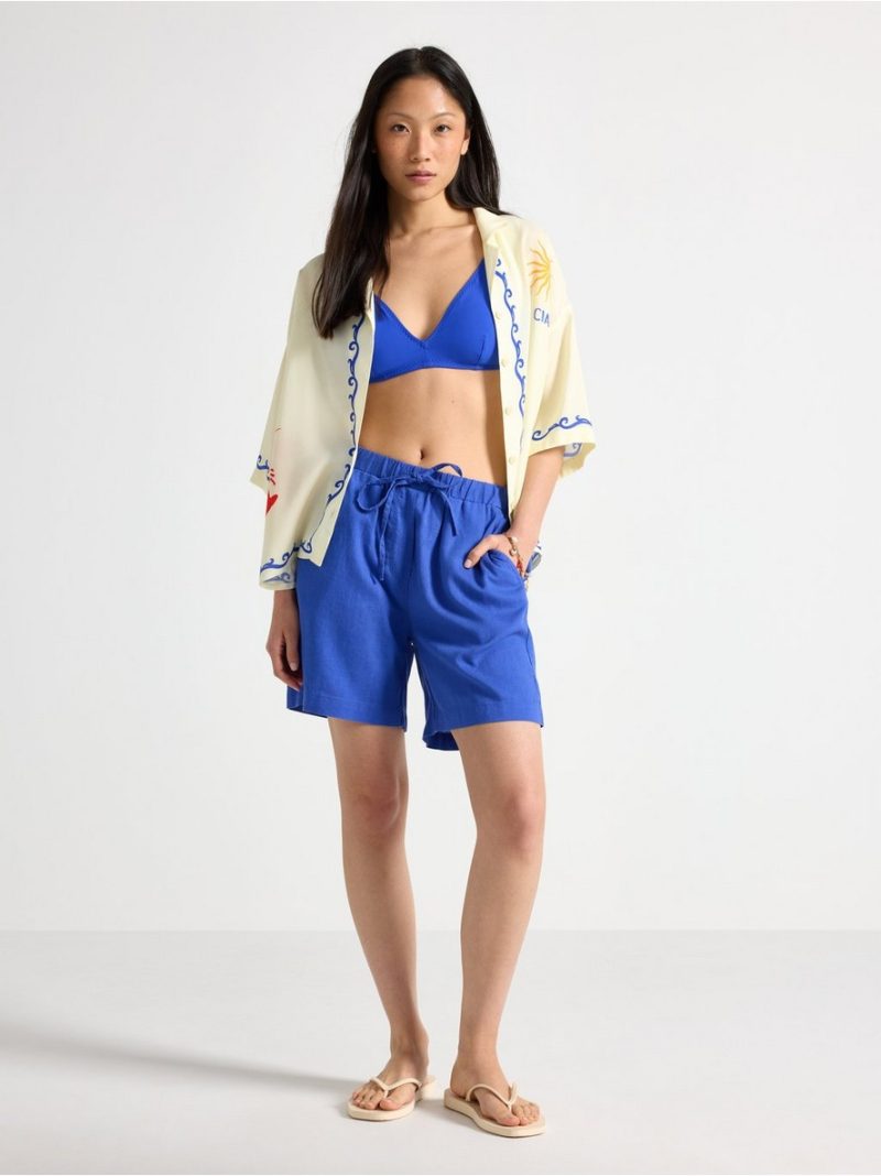 Shorts in linen blend - 3011072-7343
