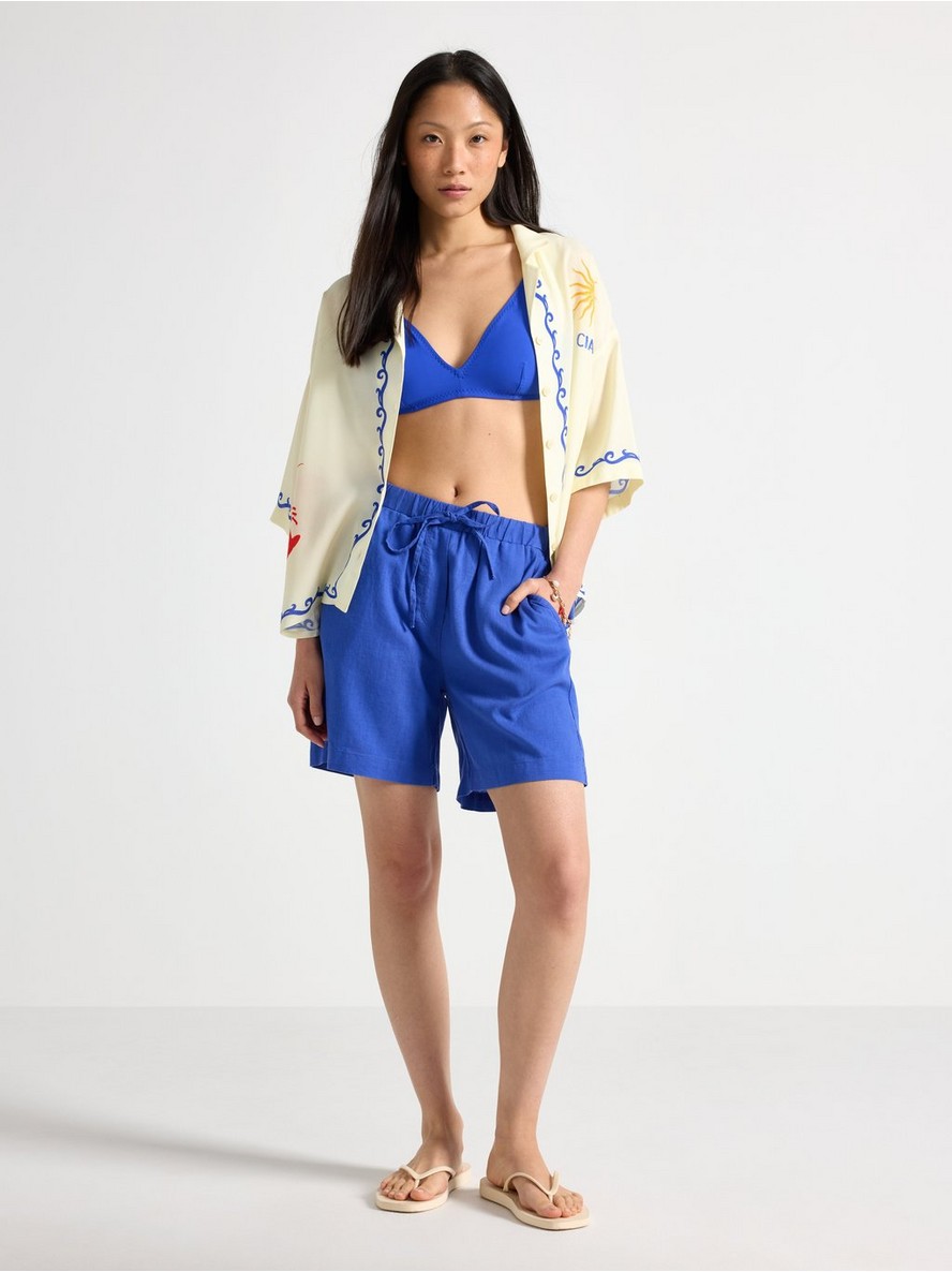 Shorts in linen blend - 3011072-7343