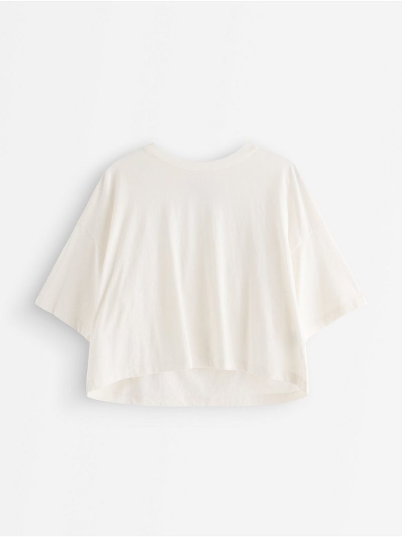 Cropped top with short sleeves - 3011077-300