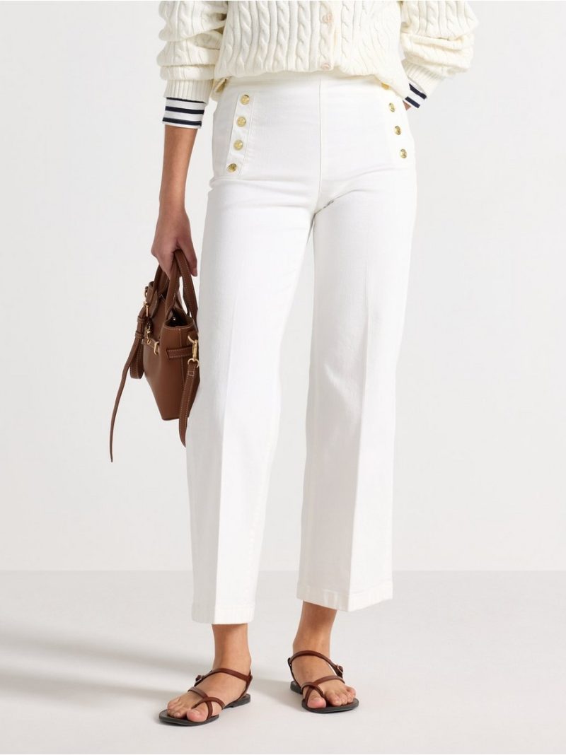 Wide trousers with cropped length - 3011105-300