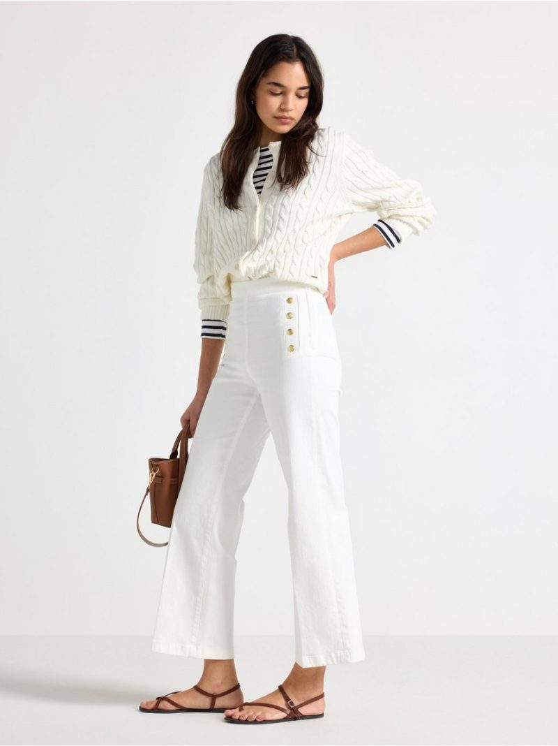 Wide trousers with cropped length - 3011105-300
