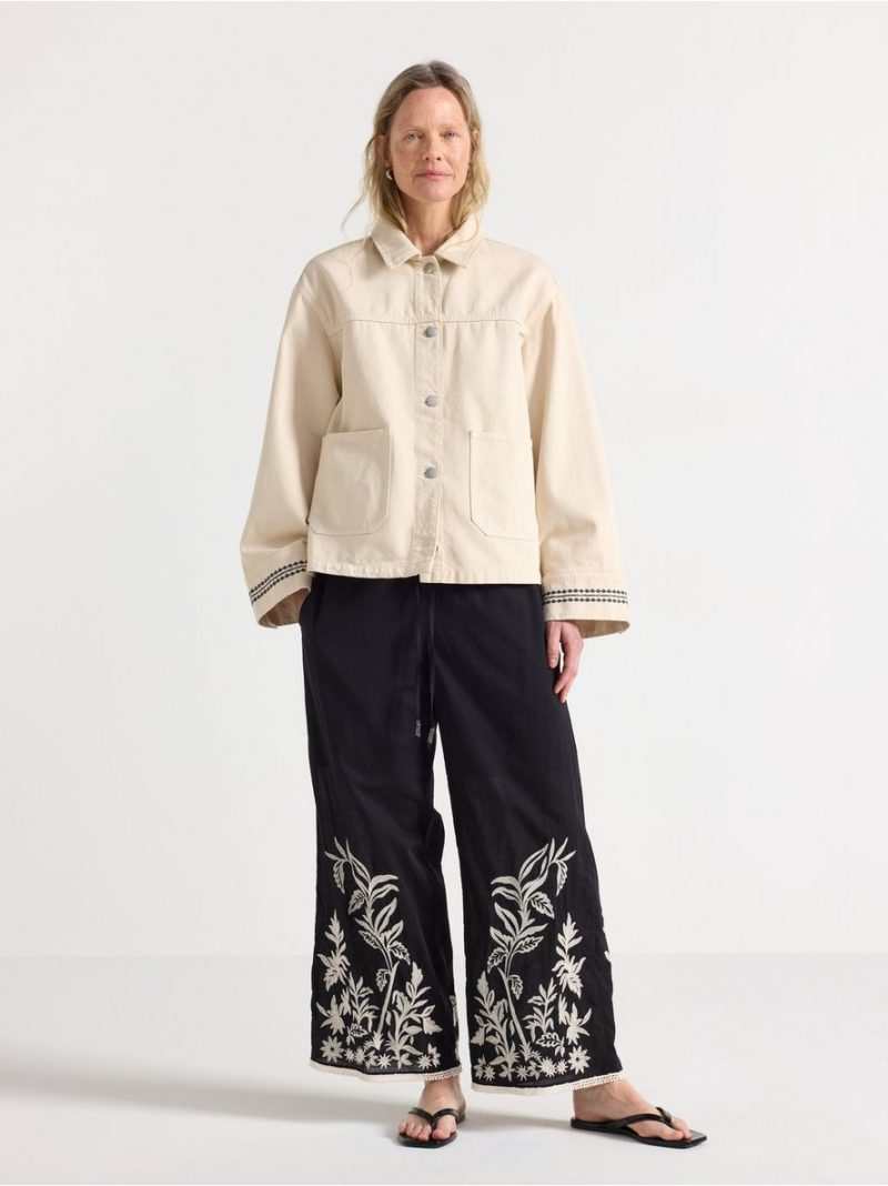 Trousers with embroidery - 3011308-80