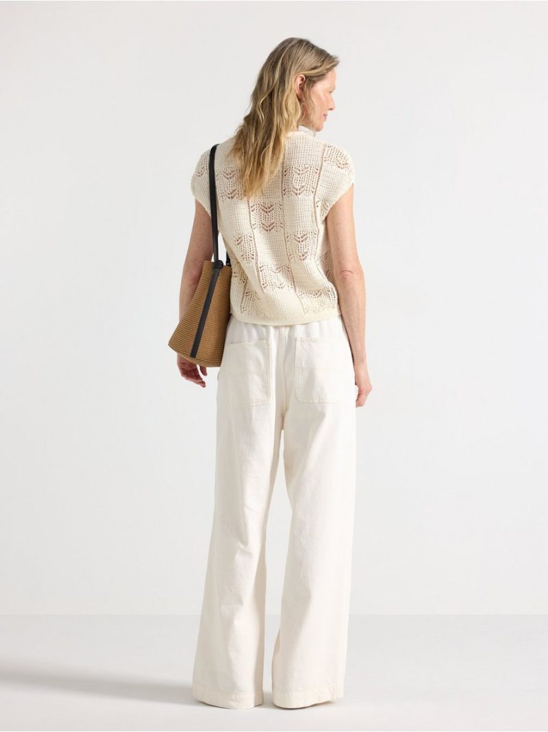 WIDE trousers with elastic waist - 3011413-7862