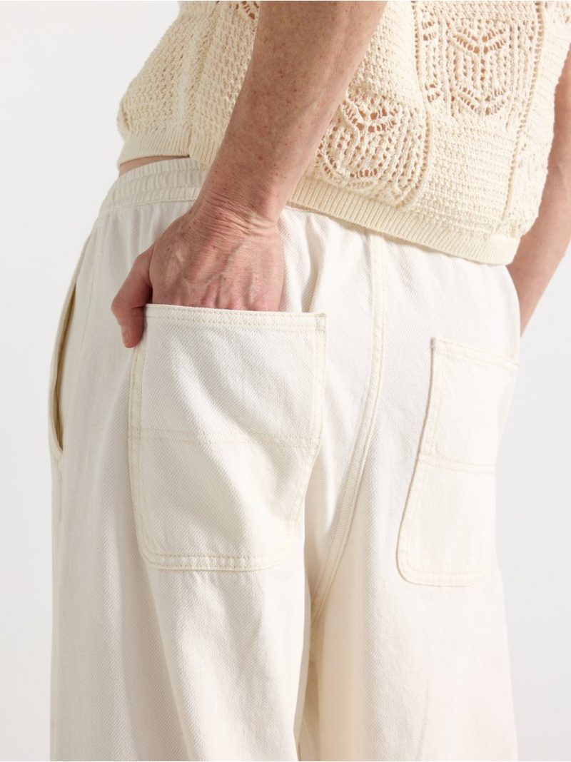 WIDE trousers with elastic waist - 3011413-7862
