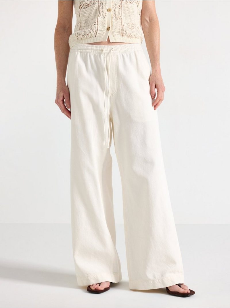WIDE trousers with elastic waist - 3011413-7862