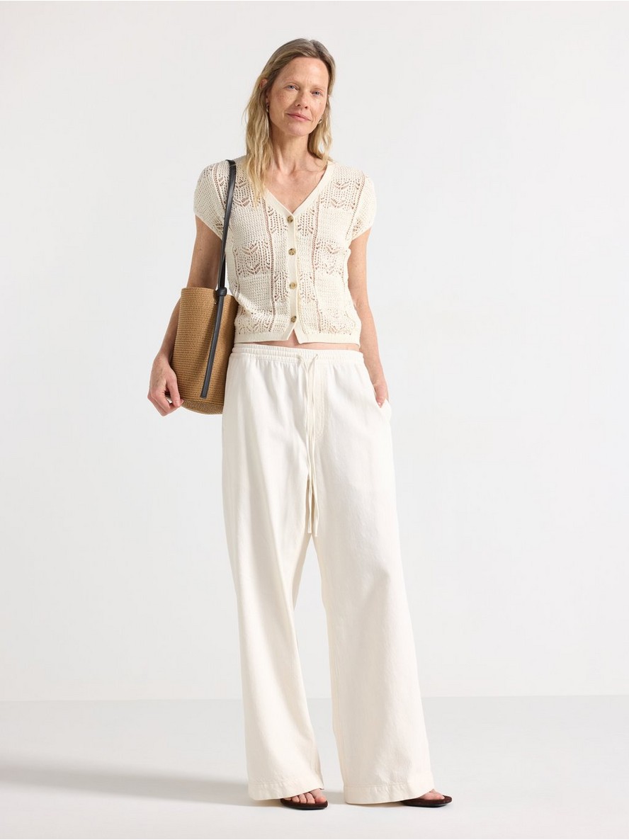 WIDE  trousers with elastic waist - 3011413-7862