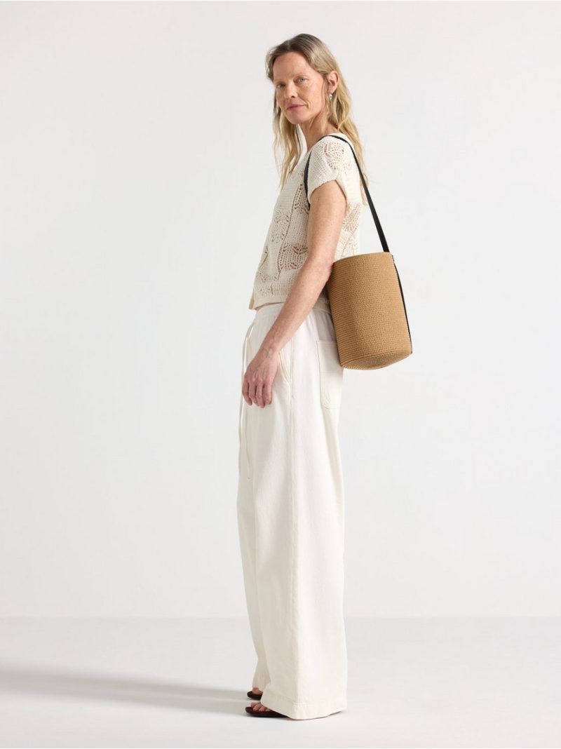 WIDE trousers with elastic waist - 3011413-7862