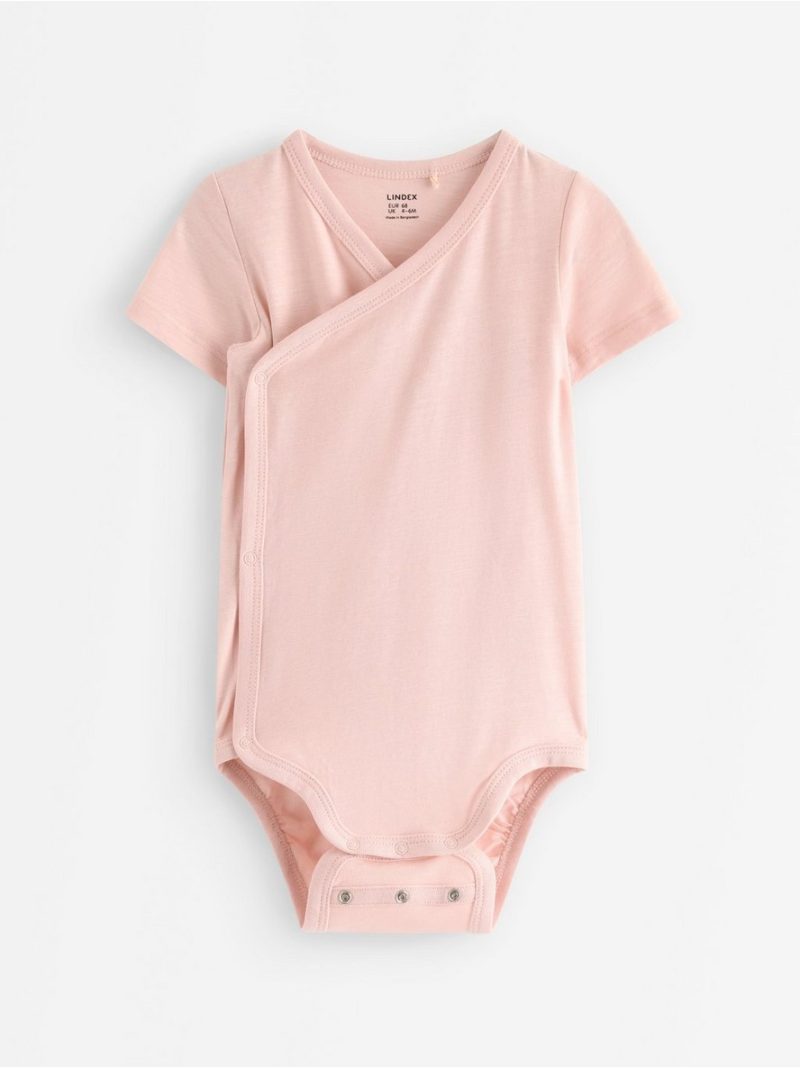 - Short-sleeved wrap bodysuit in slub jersey Short-sleeved wrap bodysuit in slub jersey - 3011771-7491
