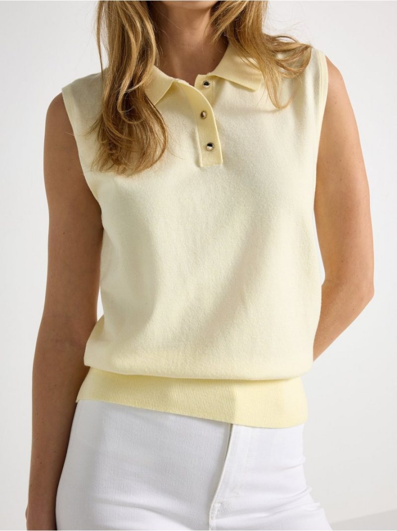 Fine-knit sleeveless top - 3012267-9655