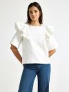 Majica - Short-sleeved sweatshirt with frill