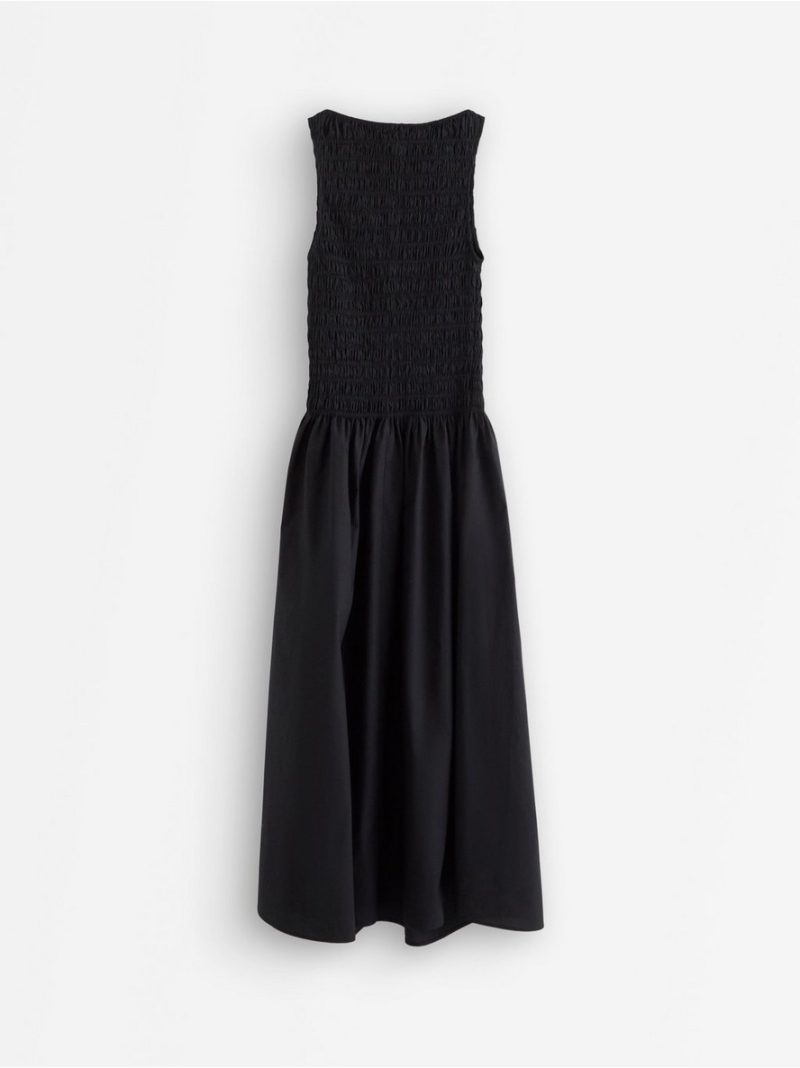 Sleeveless midi dress with smock - 3007611-80
