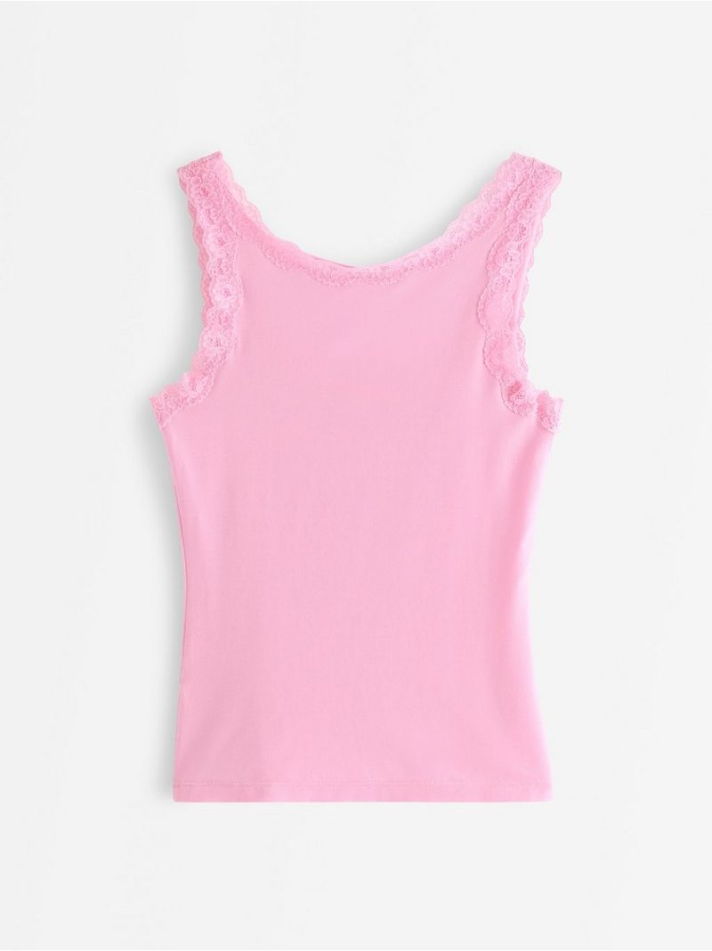 Camisole with lace trim - 3009745-2151