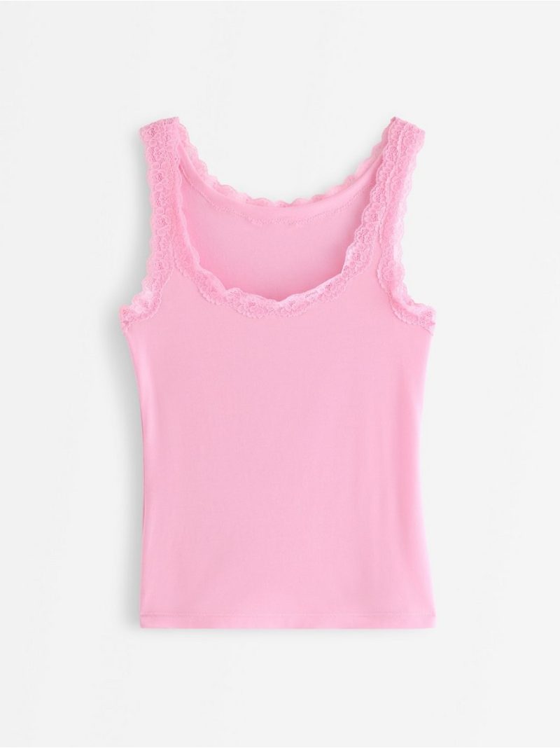 Camisole with lace trim - 3009745-2151
