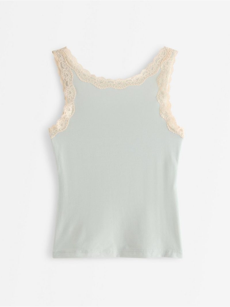 Camisole with lace trim - 3009745-7502