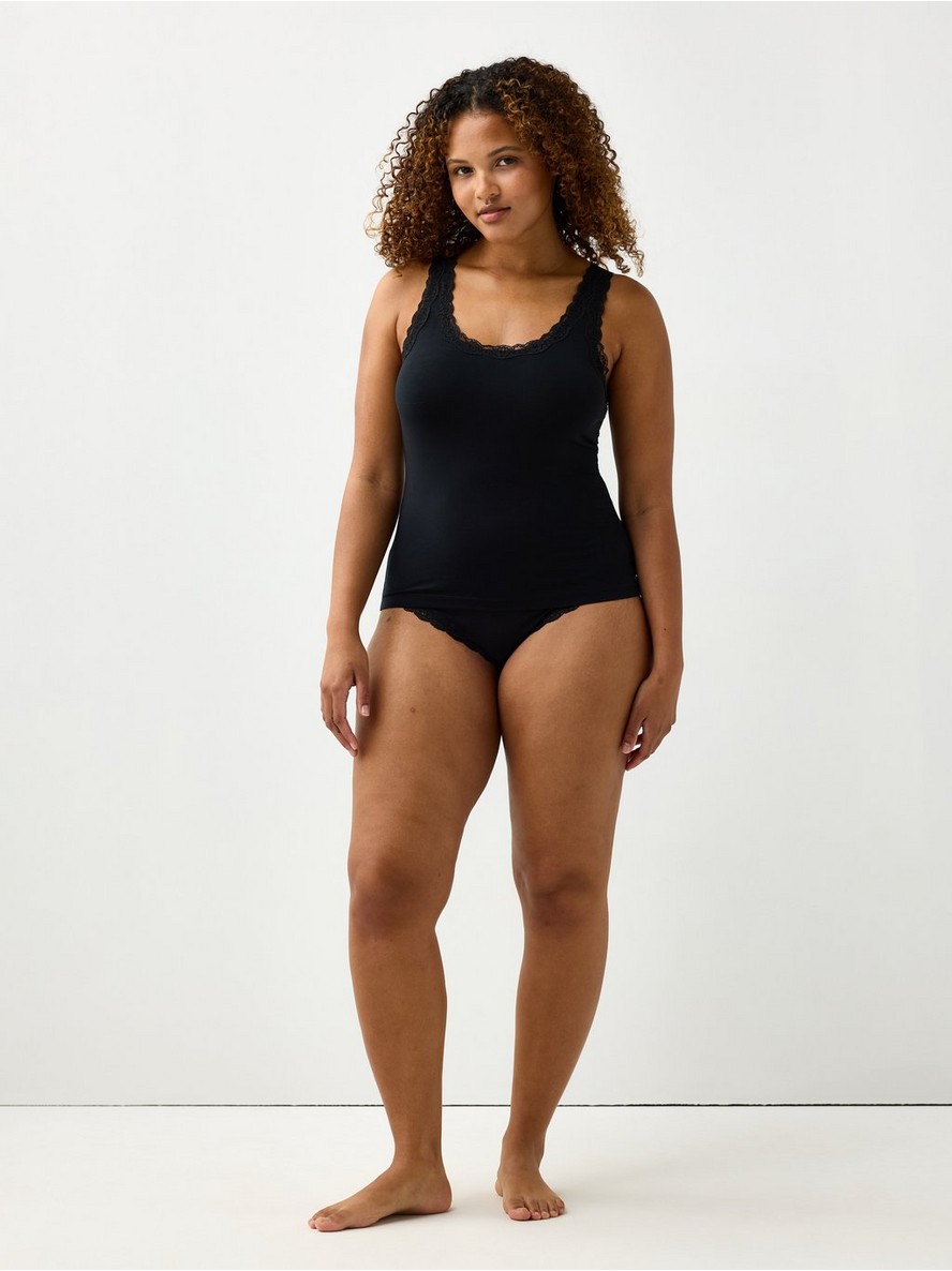 Camisole with lace trim - 3009745-80